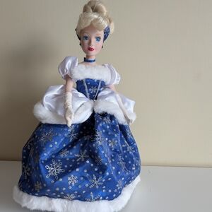 Elegant Blue and White Snowflake Doll